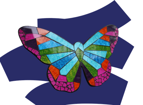 Mosaiced butterfly symbol